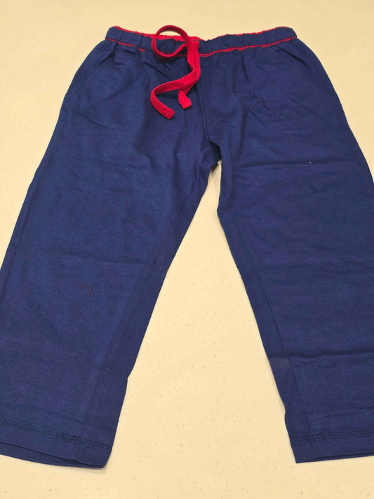 Cotton material blue colour ¾ capri for girl
