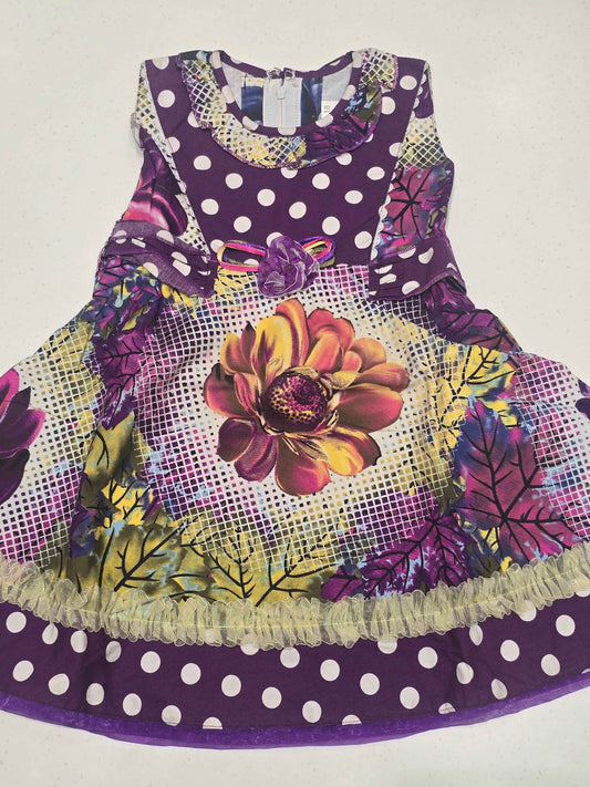 Baby Girl Cotton White Polka Dot Frock