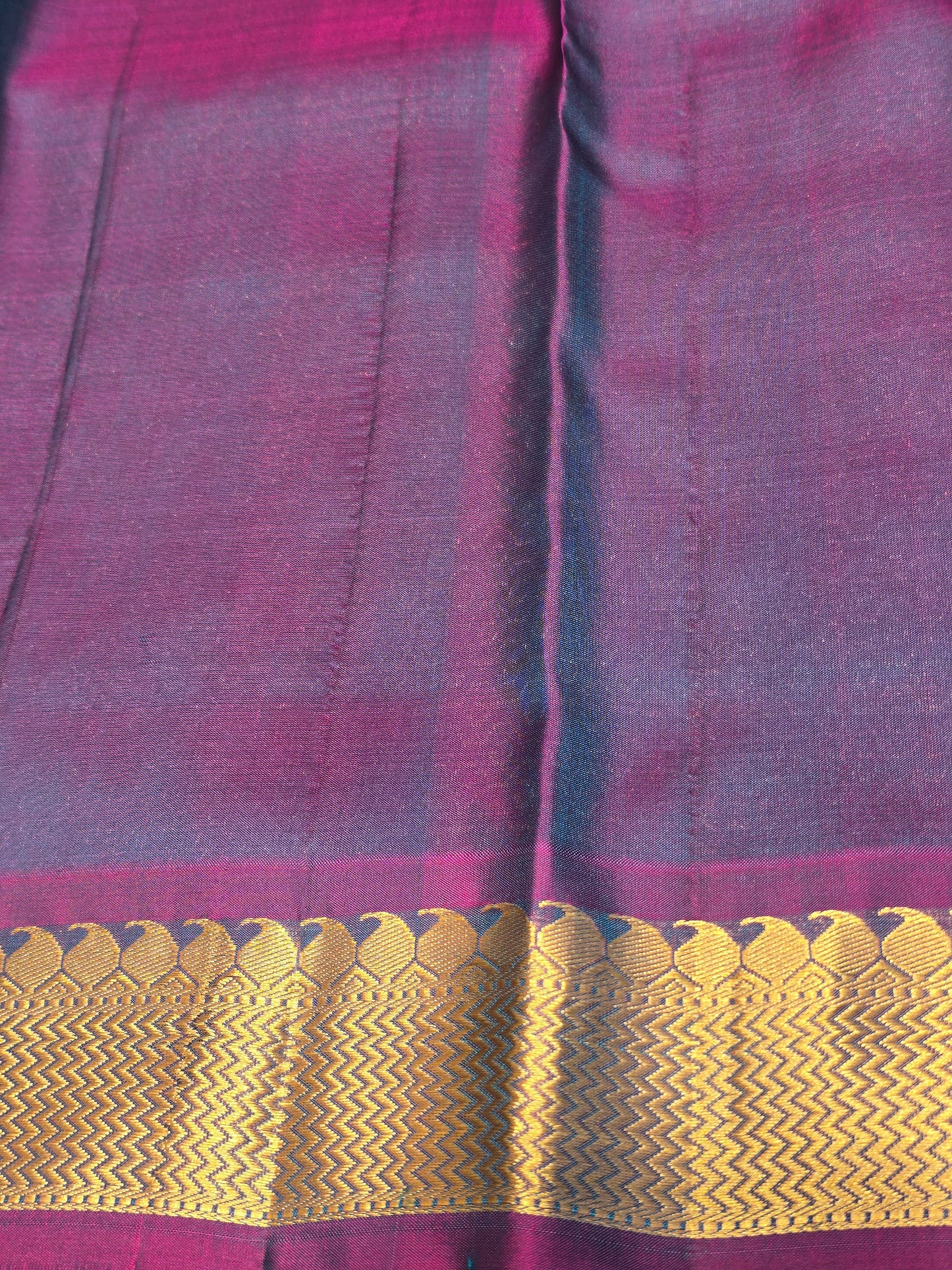 Pure Handloom Kanjivaram Silk Saree in Peacock Blue with Fancy Butta Body, Gatti Mango and Zigzag Border, Rich Pallu for Wedding and Festive Occasions