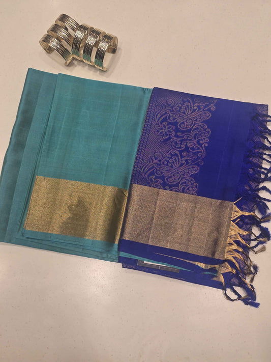 Handloom pure soft silk with rich pallu and gatti border