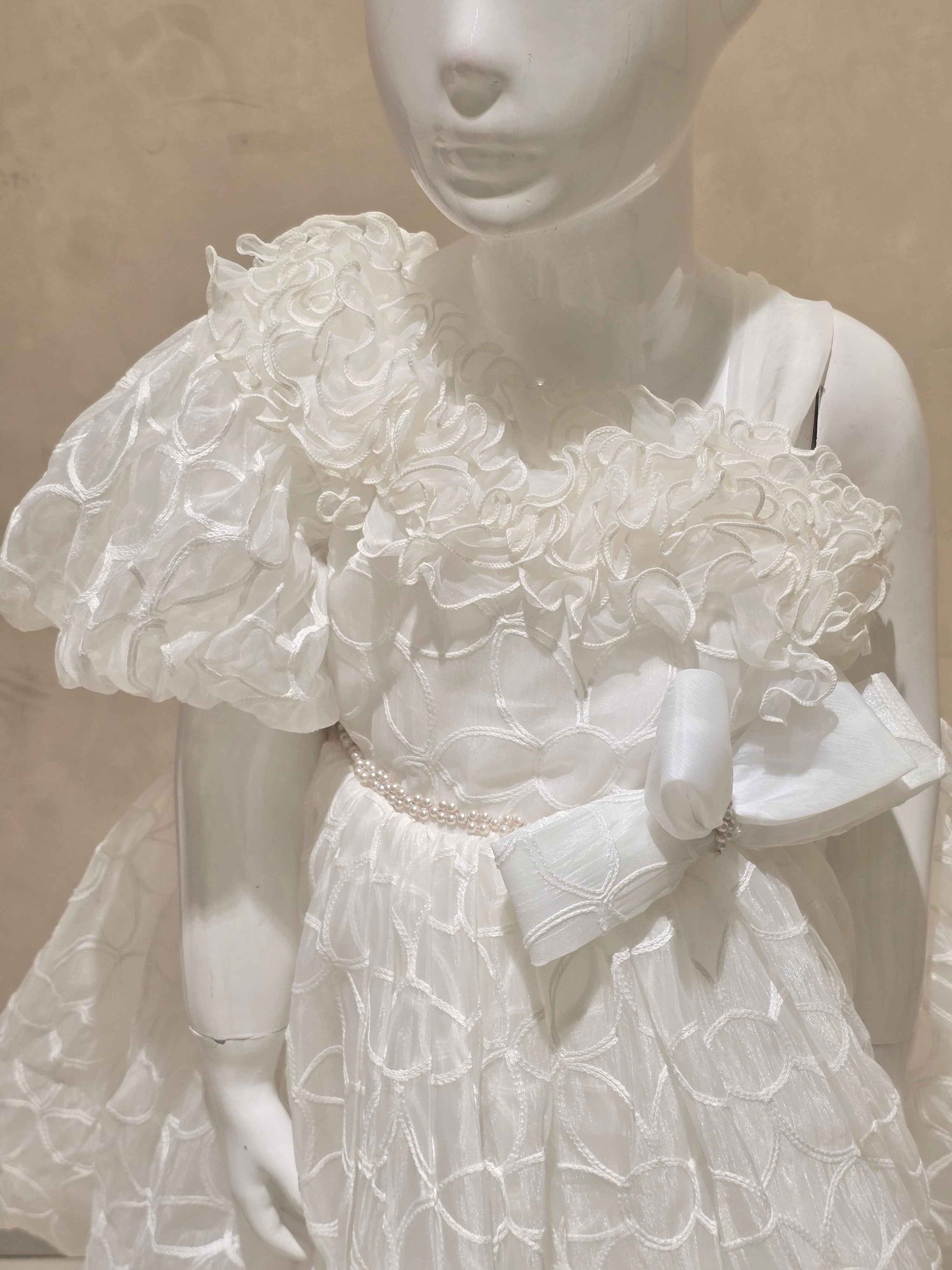 White Organza Baby Frock for Girls