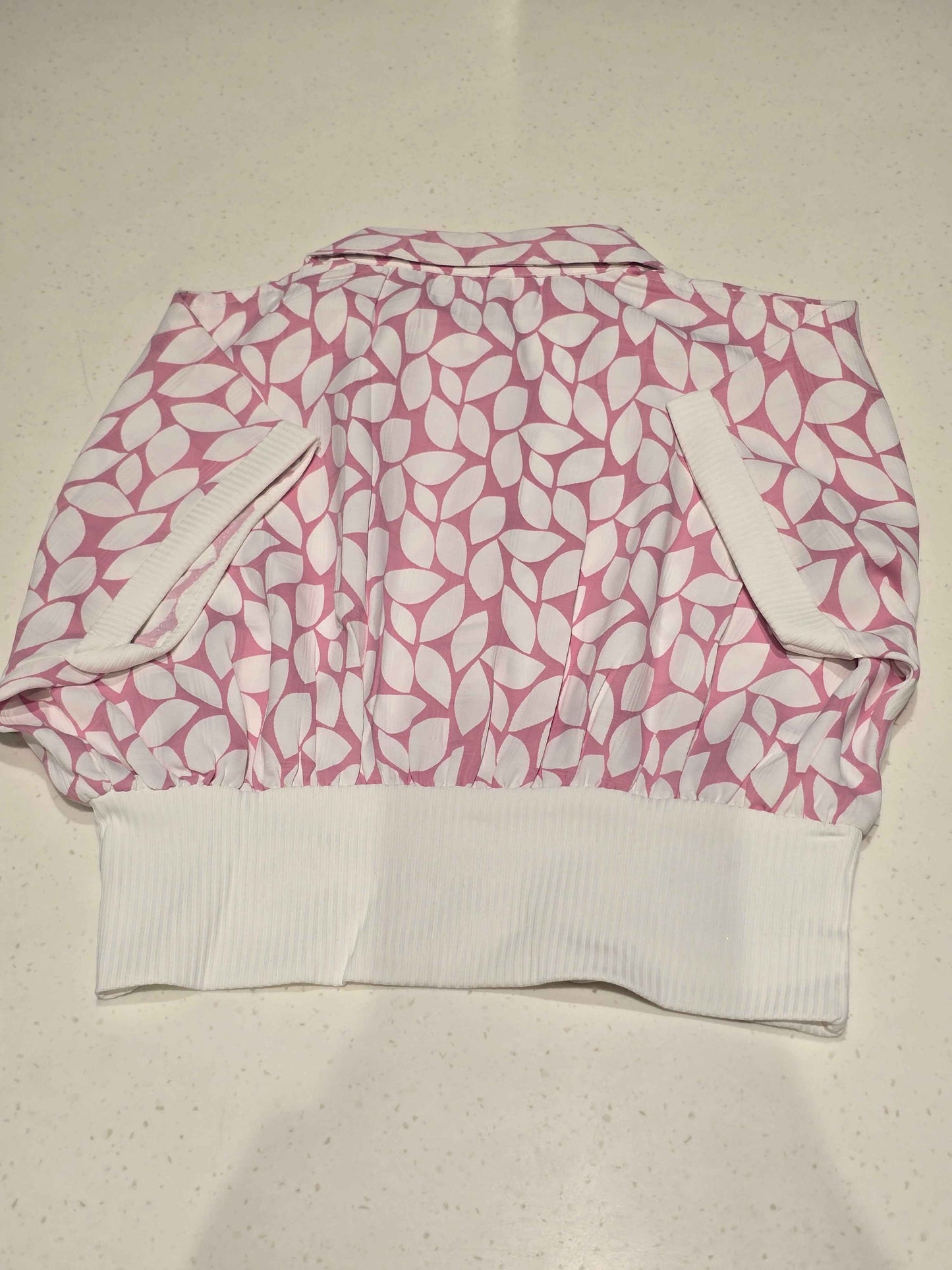 Lycra Material pink with white color western top for girl