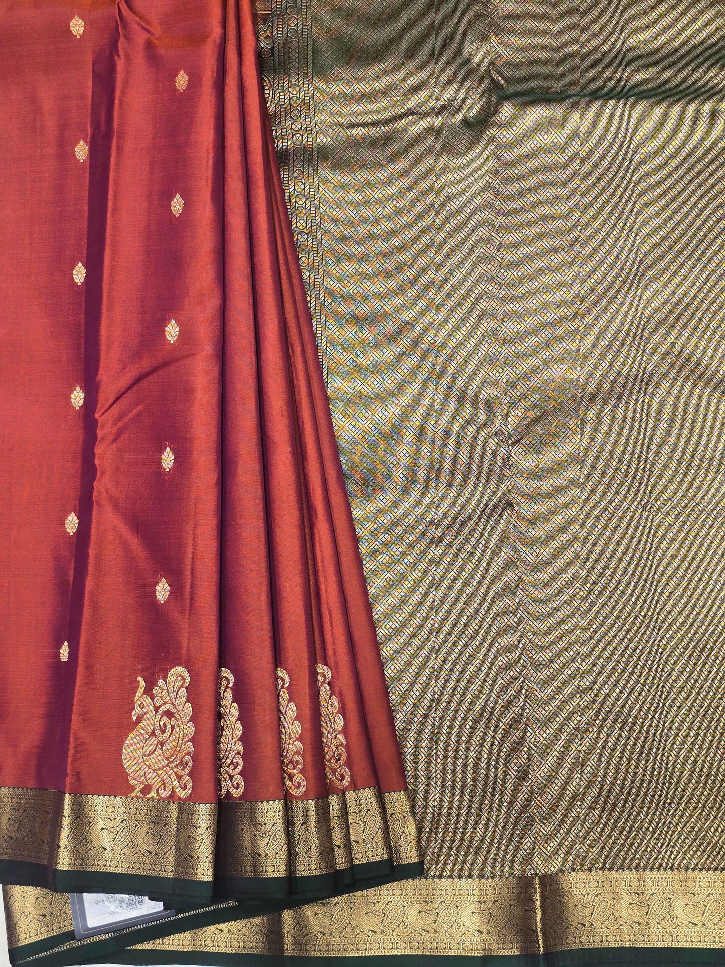 Pure handloom kanjivaram saree with peacock design