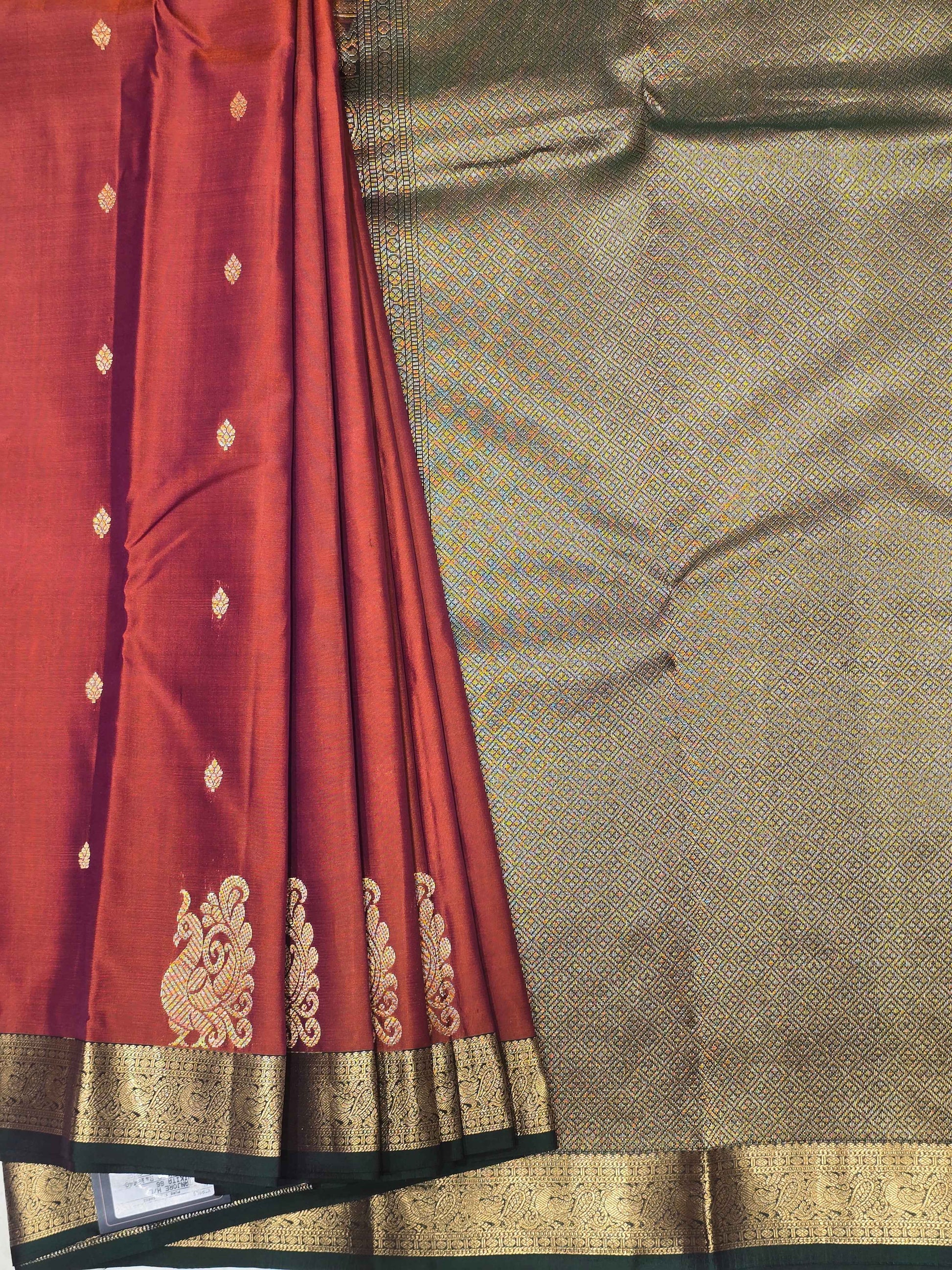 Pure handloom kanjivaram saree with peacock design