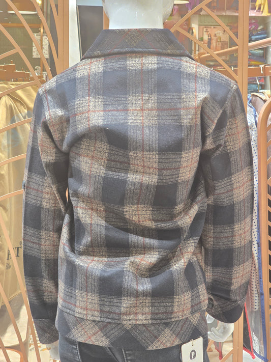 Multicolour Woolen Jacket Shirt for Boys