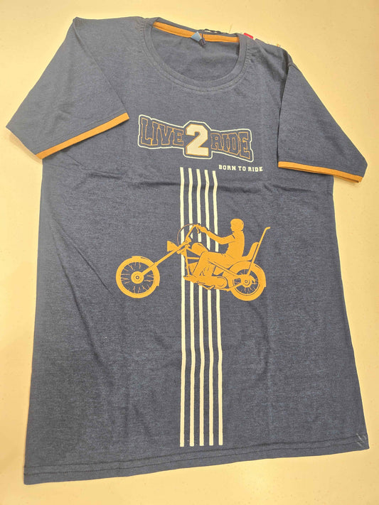 Boys Navy Blue & Golden Yellow Cotton 2-Piece Set