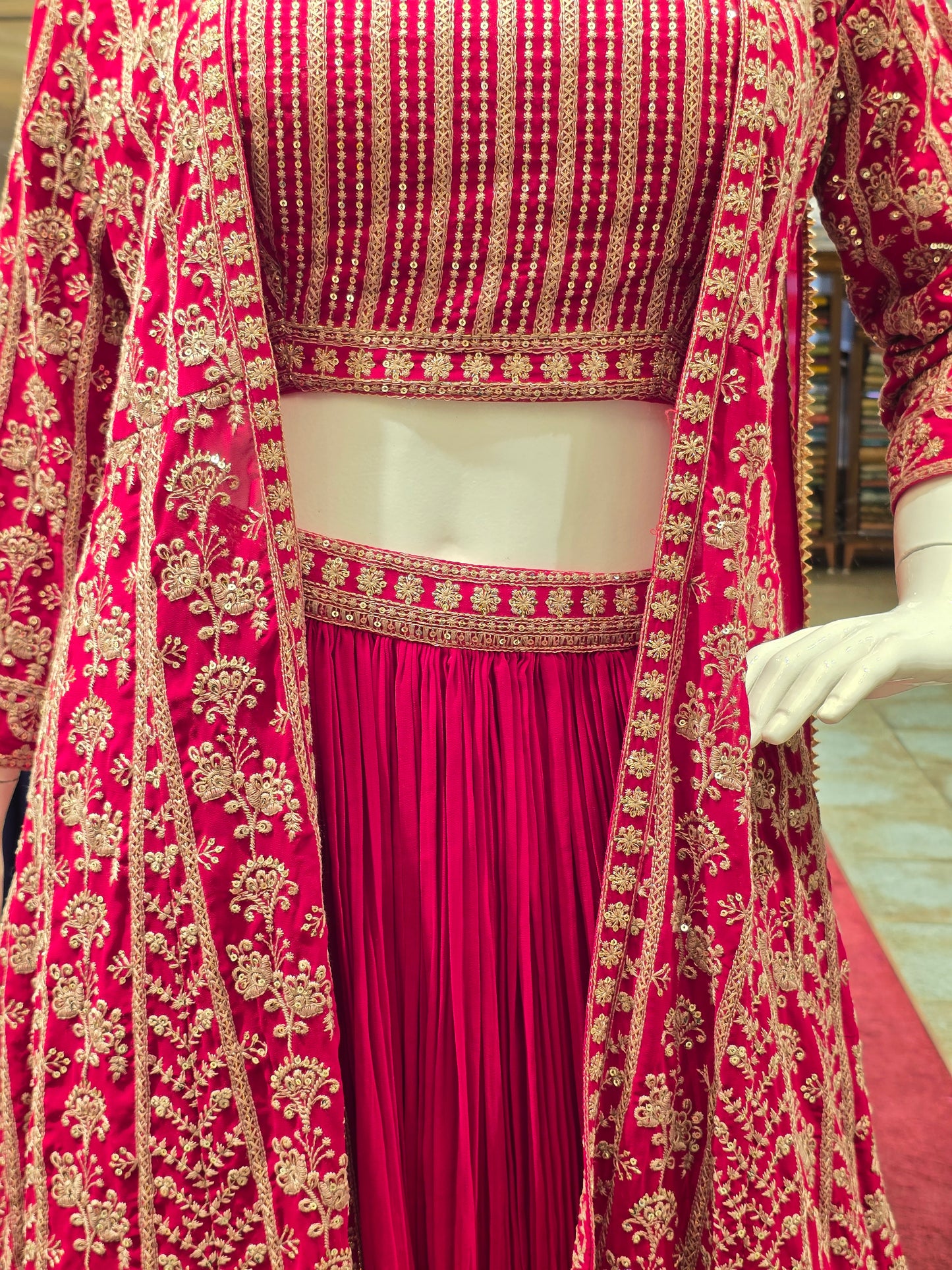 Pink Georgette Party Wear Lehenga Set