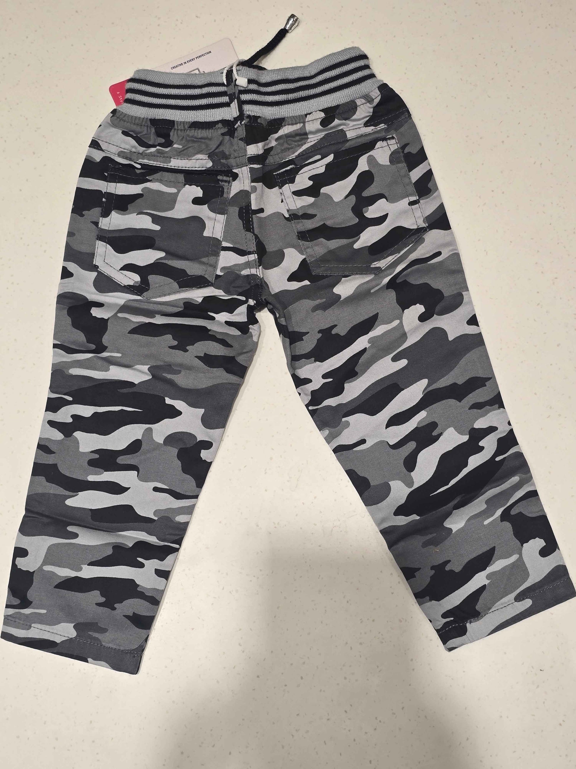 Cotton material gray with black colour military Pant