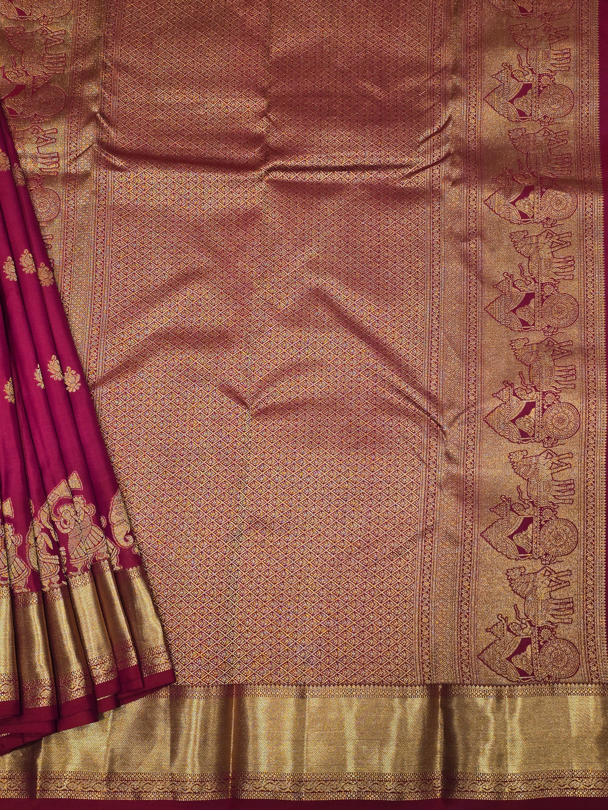 traditional South Indian weaves with rich gold zari borders.