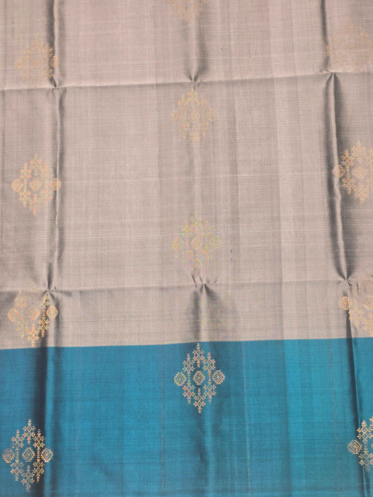 Pure Kanjivaram softsilk with brocade motifs and rich pallu