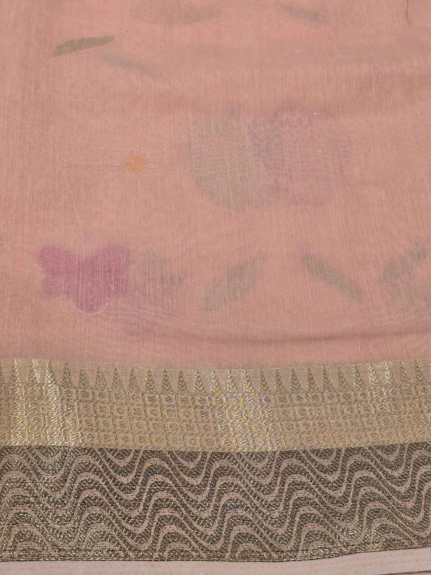 Tussar Saree with Multicolour Embroidery & Sequin