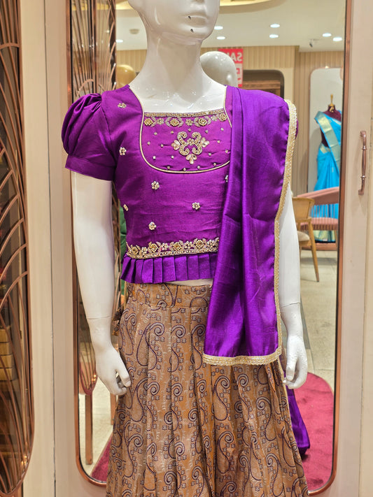 traditional South Indian style kids' lehenga choli