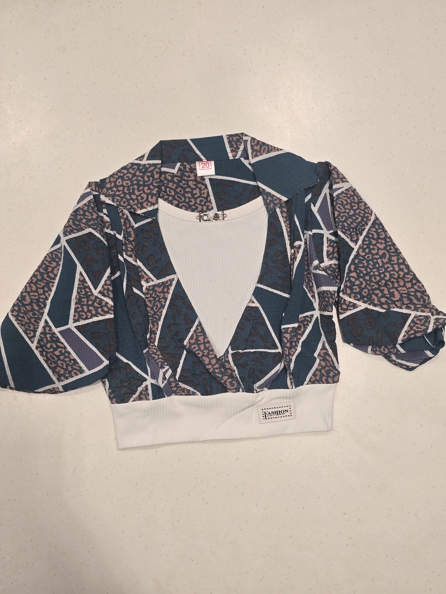 Girls Multicolor Chiffon Printed Jacket Top