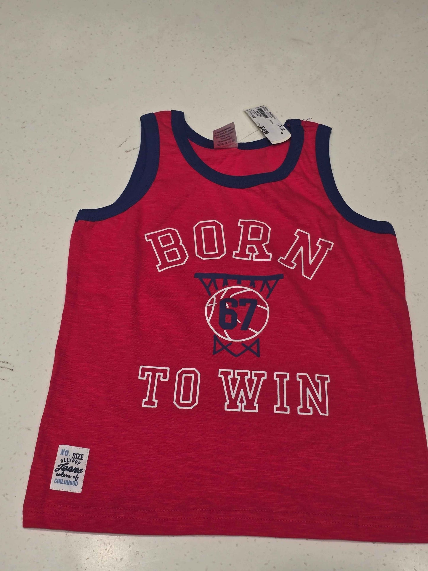 Boys Cotton Printed Sleeveless T-Shirt