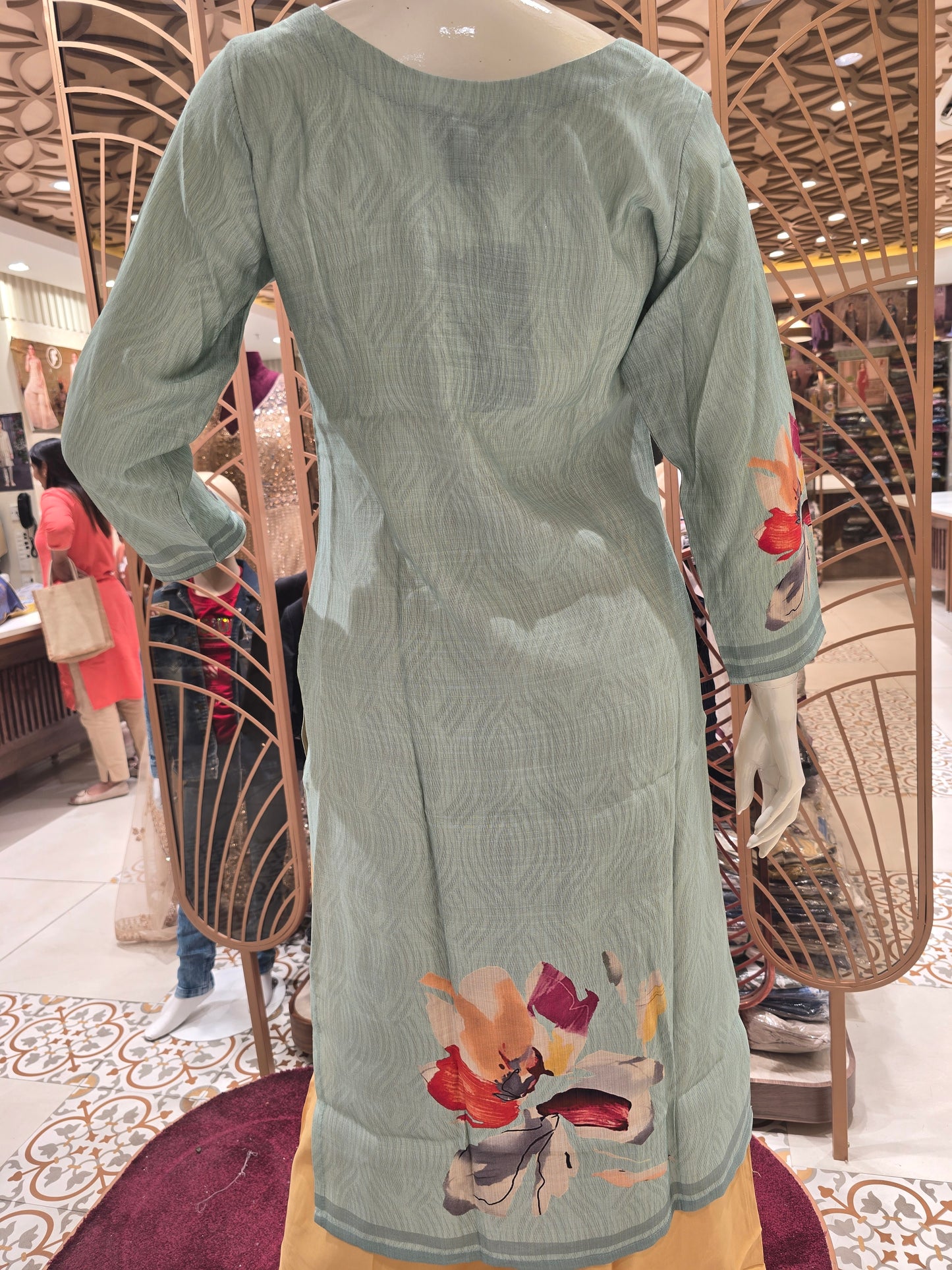 Women Pista Green Linen Cotton Straight Top