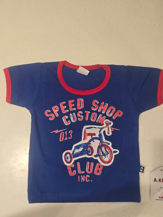 Baby Boys Light Blue Cotton Printed T Shirt
