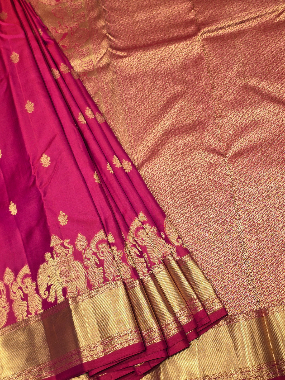 traditional South Indian weaves with rich gold zari borders.