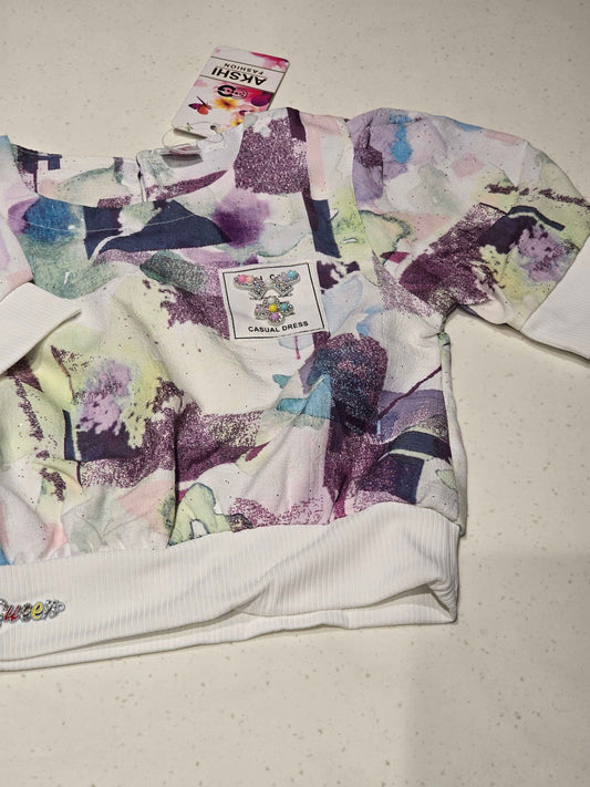 Multi shades Lycra Material western top round neck