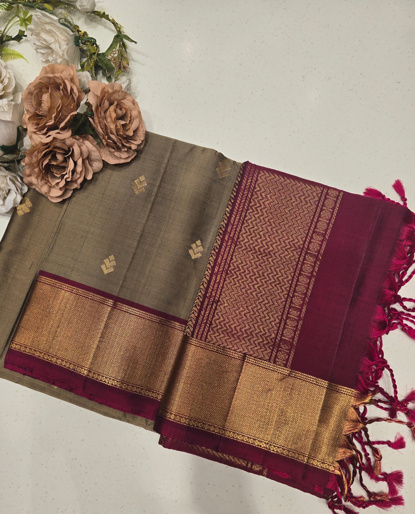 Pure Soft Silk Saree with Fancy Butta & Traditional Zari Border | Festive & Wedding Silk Saree for Women