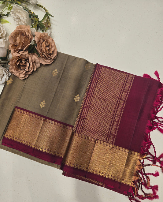 Pure Soft Silk Saree with Fancy Butta & Traditional Zari Border | Festive & Wedding Silk Saree for Women