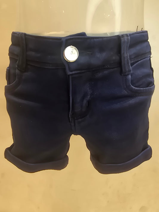 Blue Lycra Denim Hot Shorts for Girls with Four Pocket Design, Stretchable Fit and Casual Everyday Comfort
