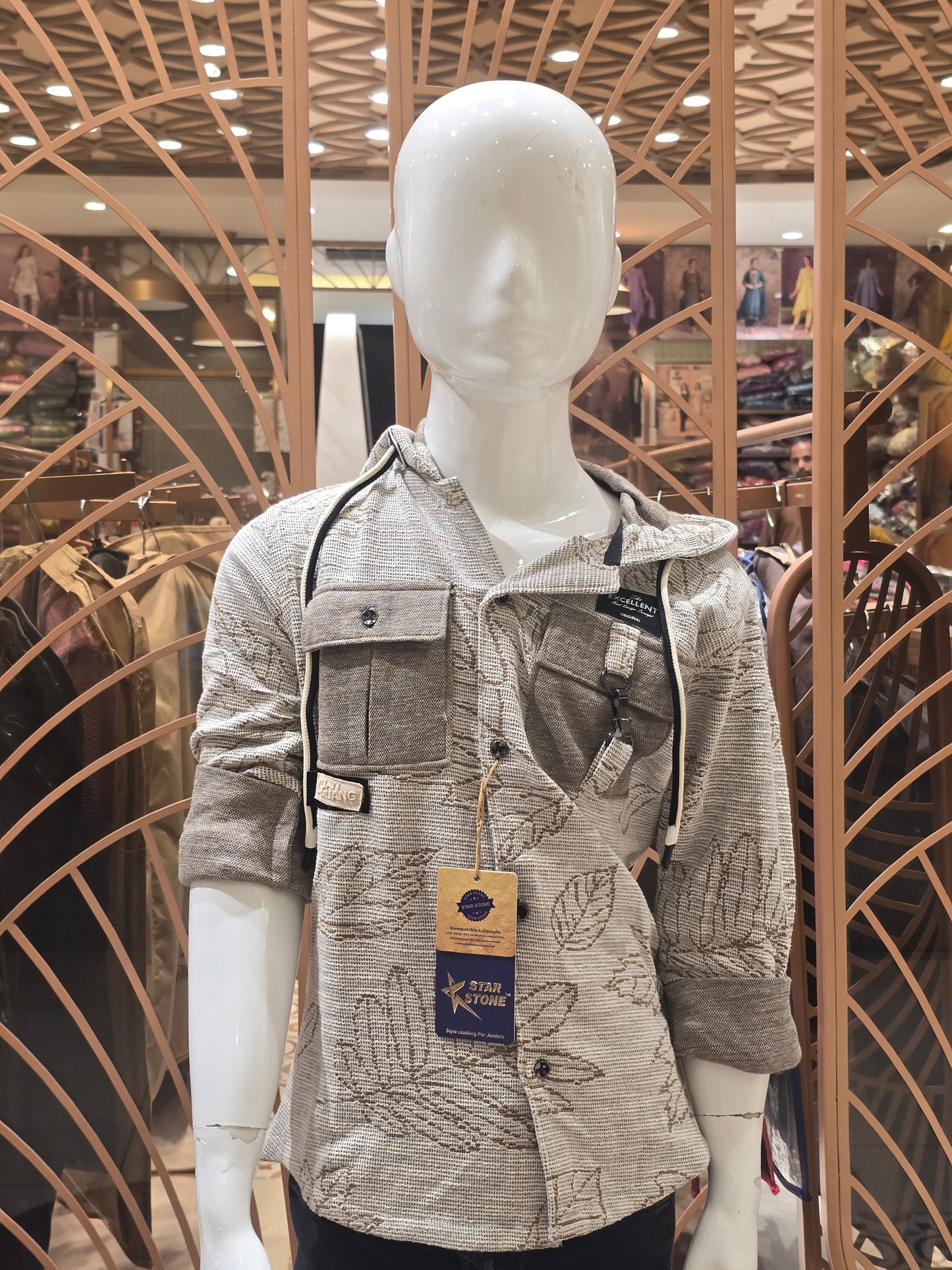 Gray Linen Hoodie for Boys