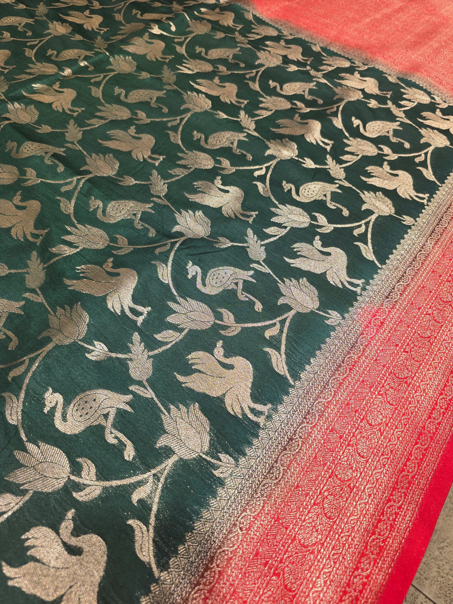 Semi Banarasi Silk Saree with Zari Weaving & Rich Border | Elegant Festive & Party Wear Saree for Women