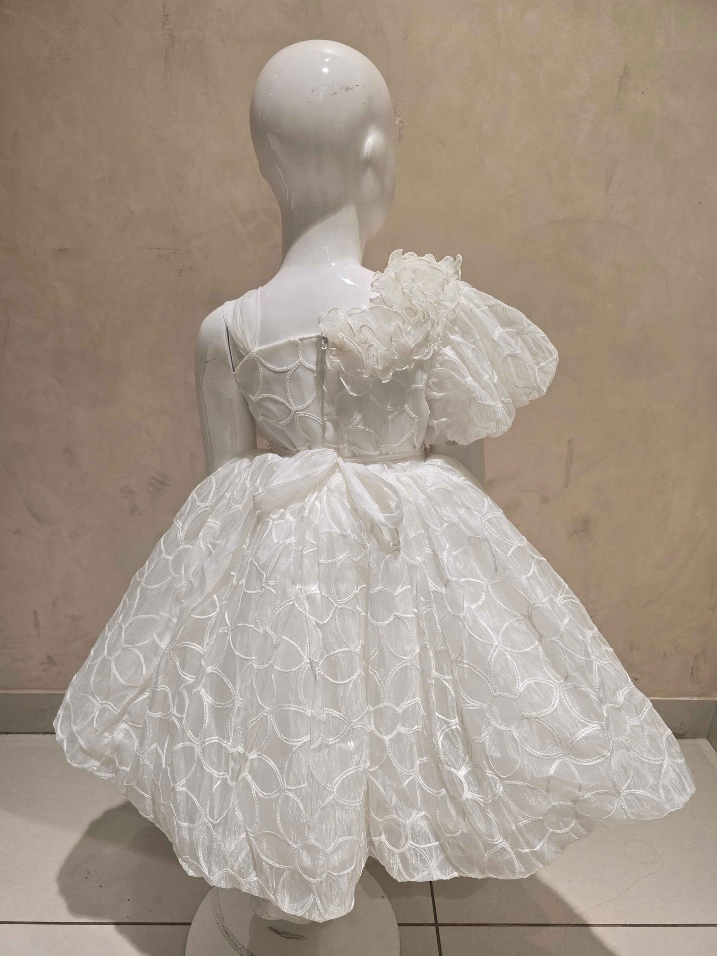White Organza Baby Frock for Girls