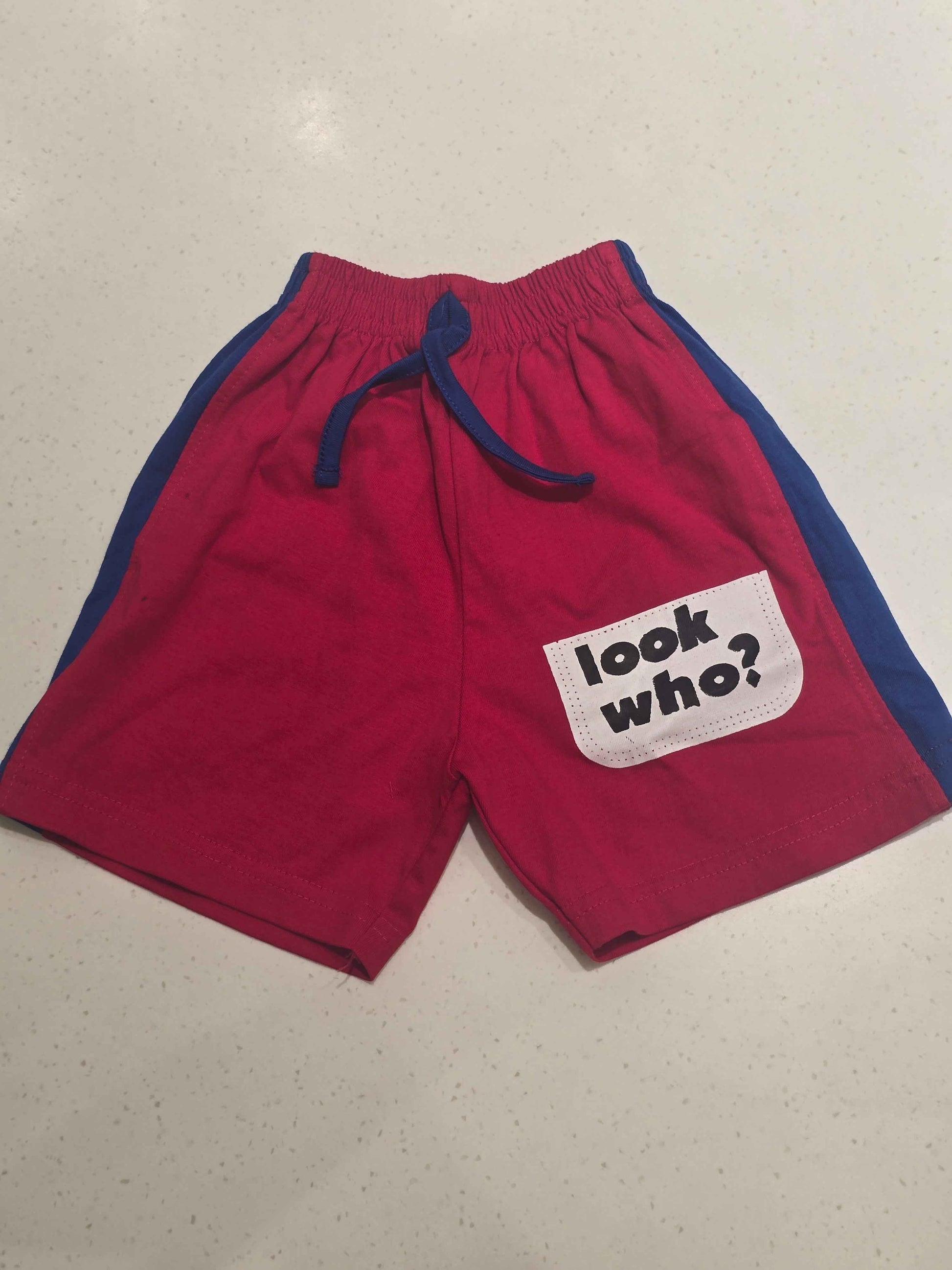 Baby Boys Red Cotton Shorts
