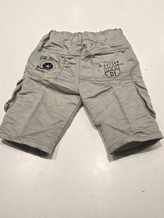Gray Denim Cargo Shorts for Boys