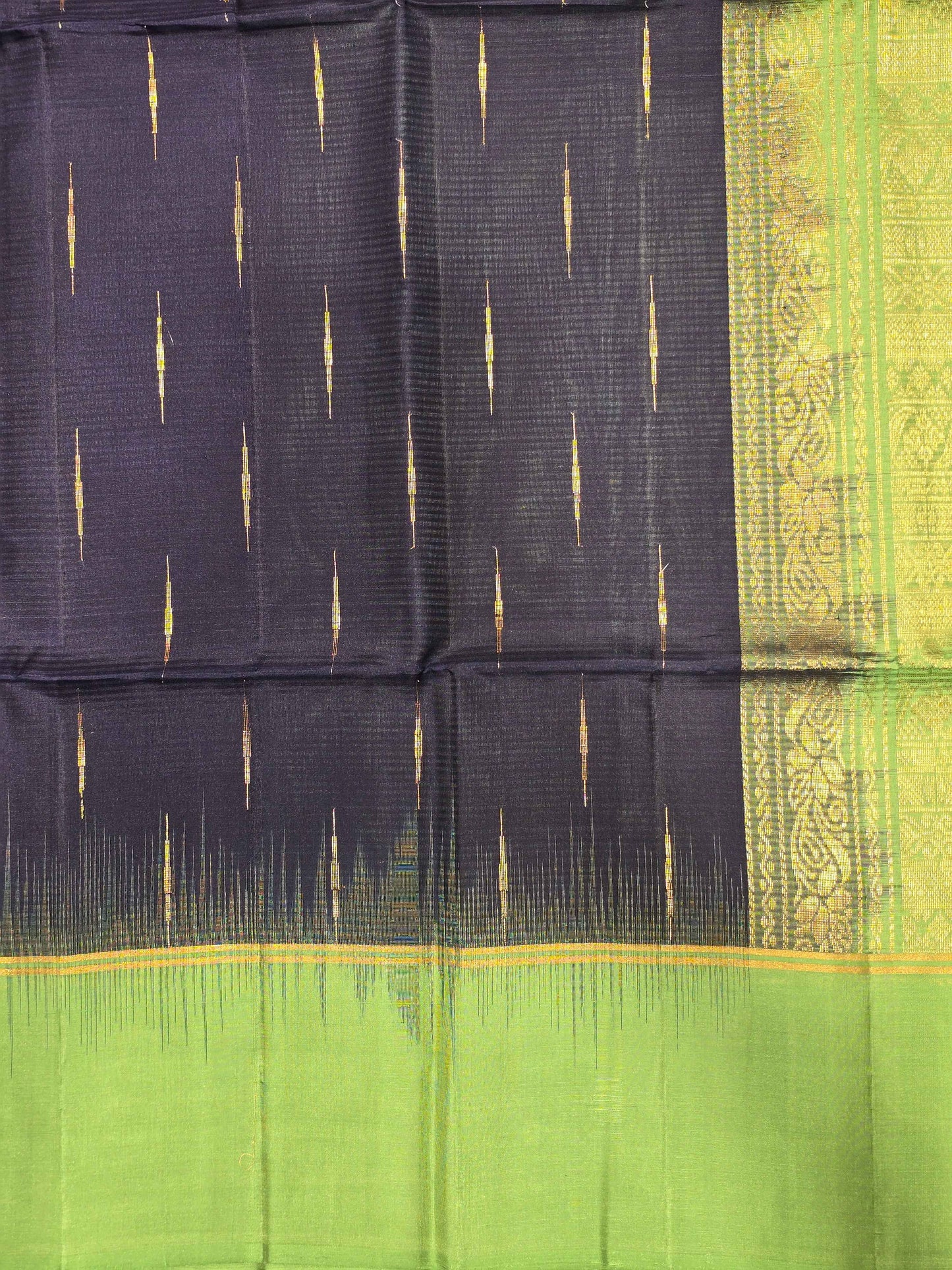 Pure softsilk saree with rain drops motifs over the body