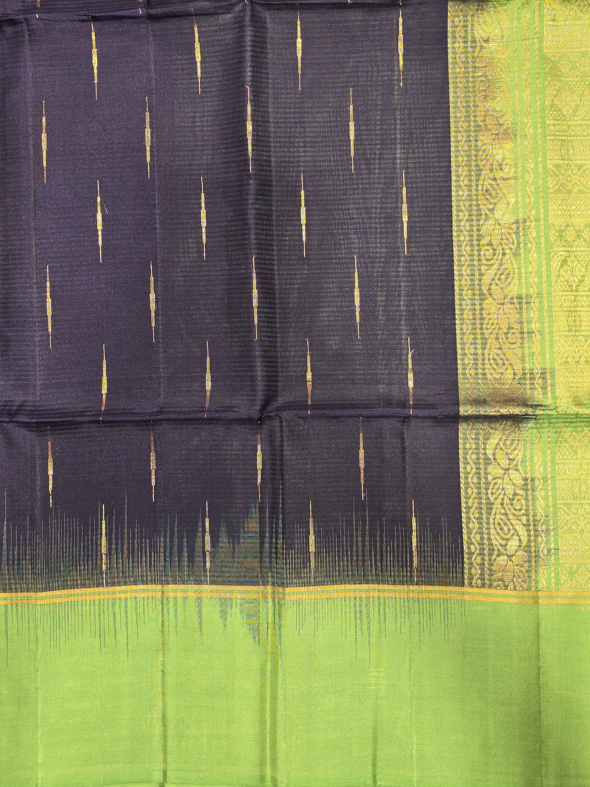 Pure softsilk saree with rain drops motifs over the body