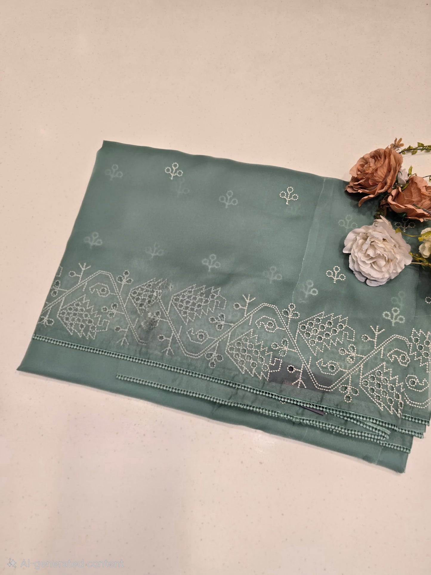 Class tissue with embroidery work fancy saree Festive wear