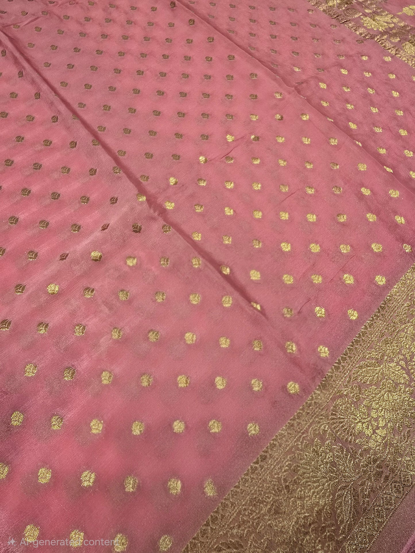 Chinon Banarasi Silk Saree with Thousand Butta & Designer Zari Border | Festive & Party Wear Saree for Women