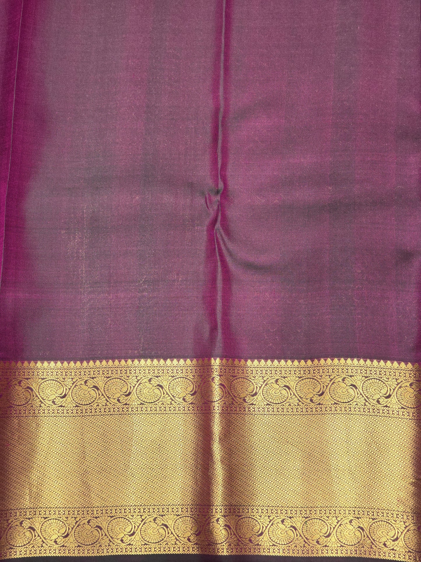 Pure Handloom Kanjivaram Brocade Silk Saree with Gatti Border and Rich Pallu