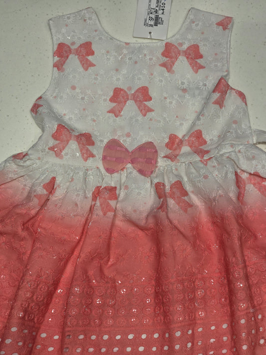Girls Dual Shade Cotton Baby Frock with Cute Bow