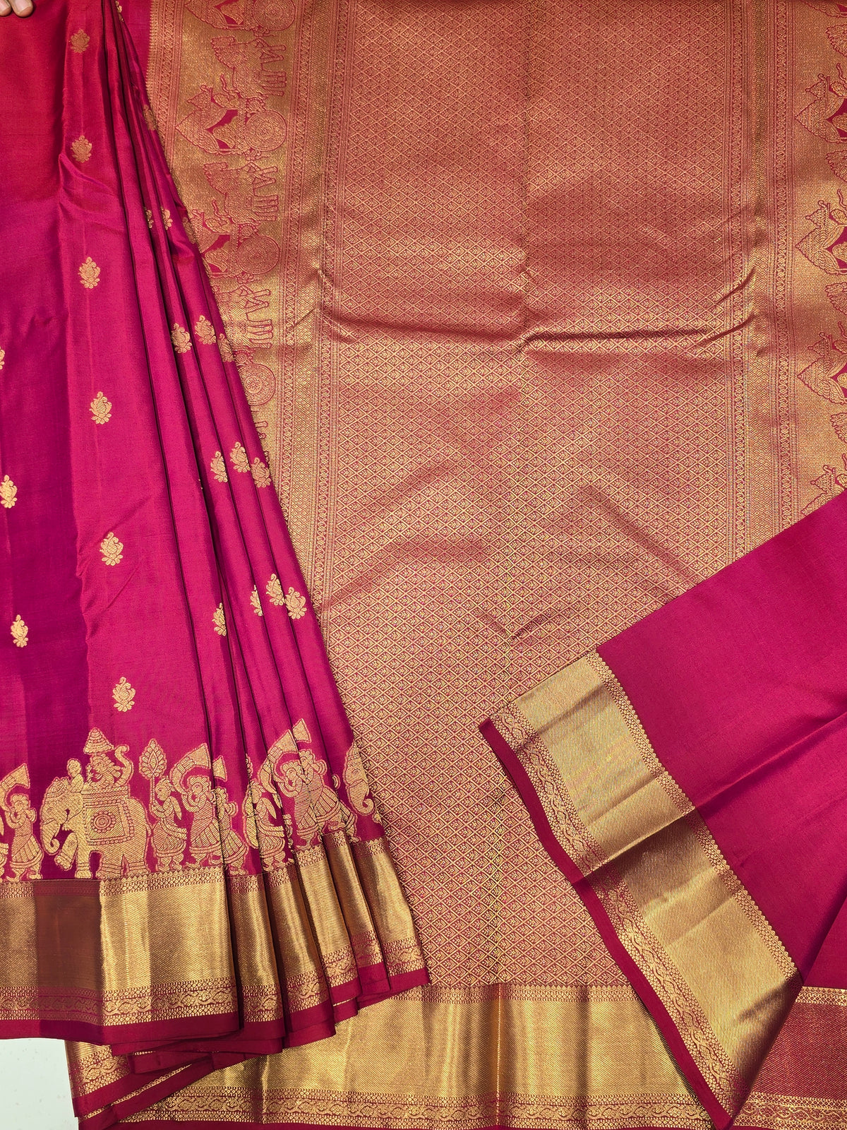 traditional South Indian weaves with rich gold zari borders.