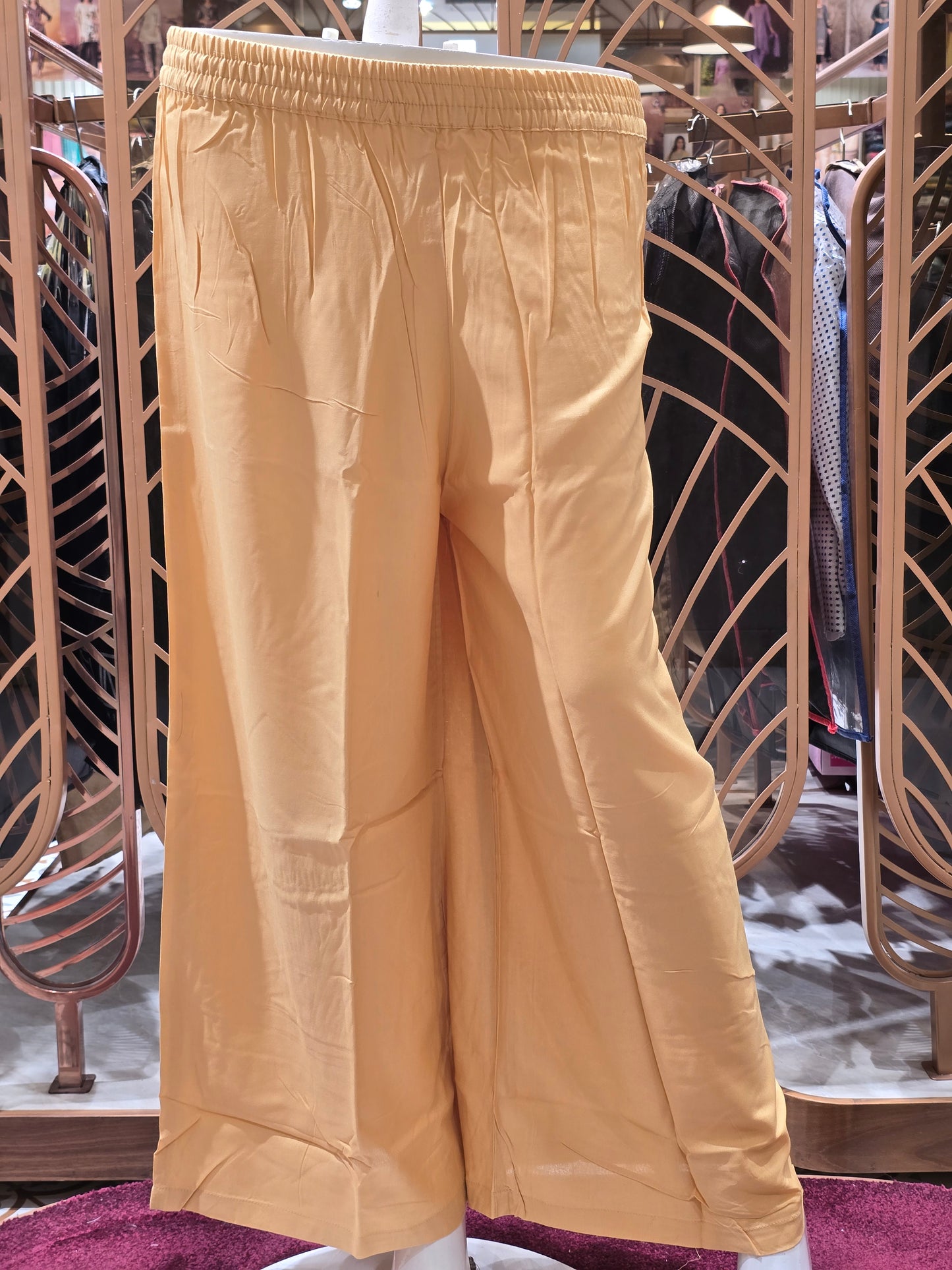 Pista Green Cotton Palazzo Pants for Women