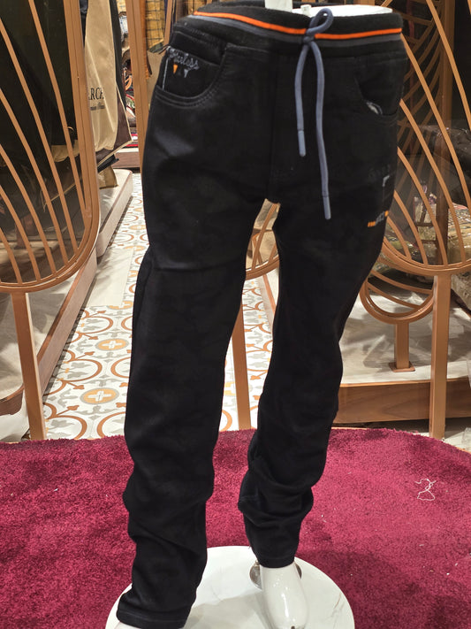 Boys Black Denim Stretchable Jeans Pant