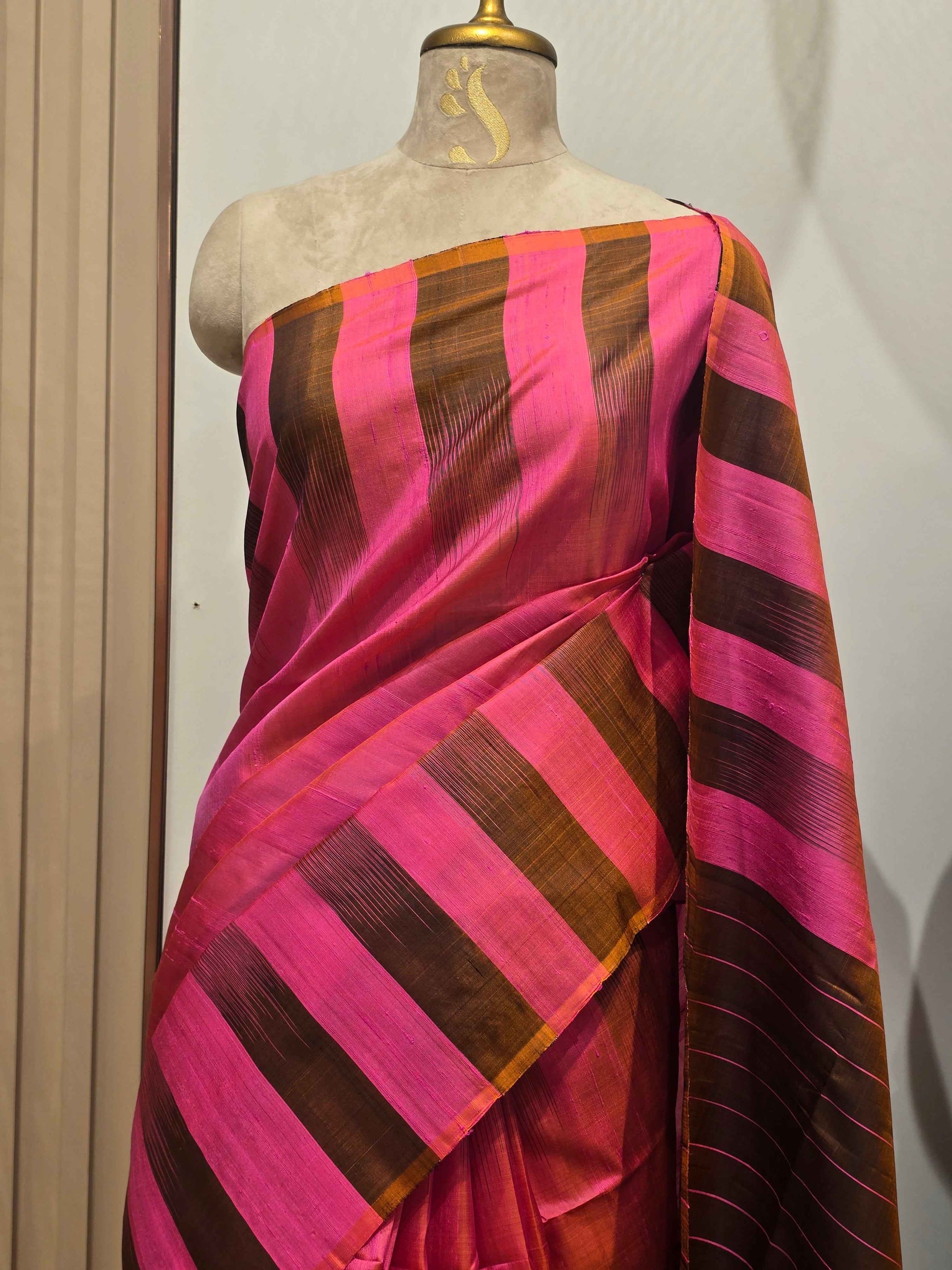 Pure jute silk with dual shade and kaddi pallu