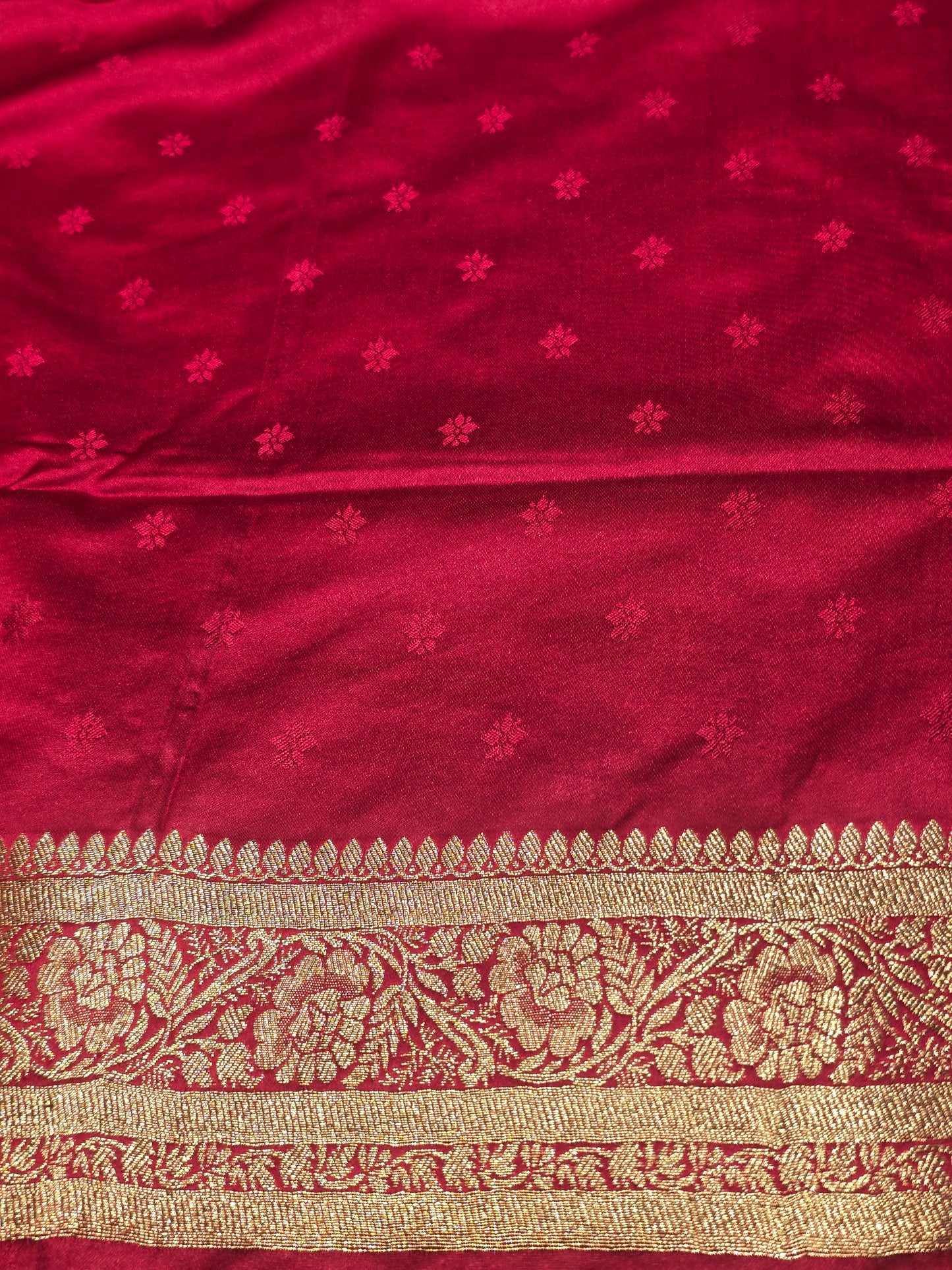 Satin Banarasi Saree with Jari Butta, Rich Pallu & Contrast Blouse | Festive & Traditional Wear