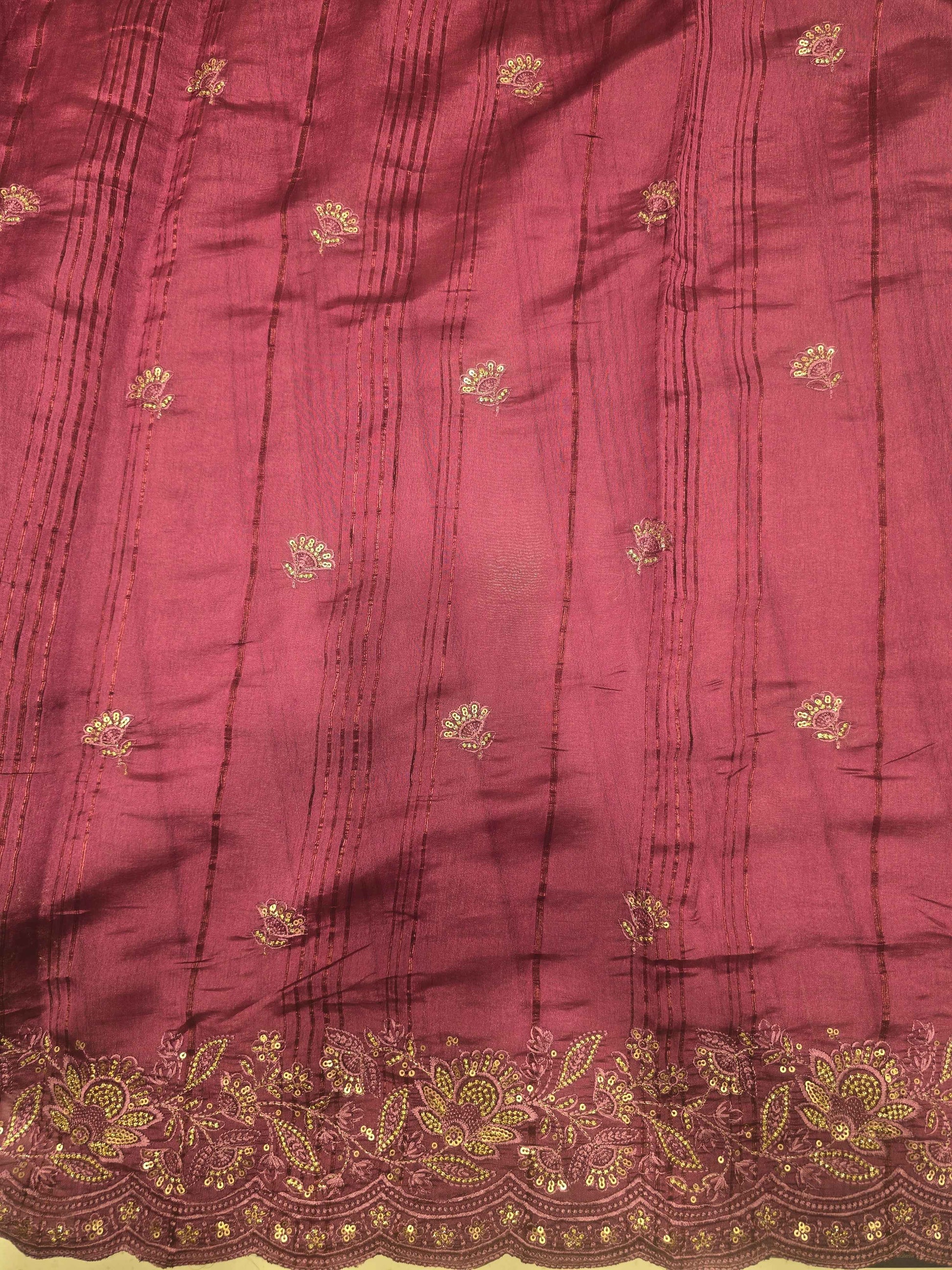 Tussar Silk Saree with Jute Finish & Sequin Work
