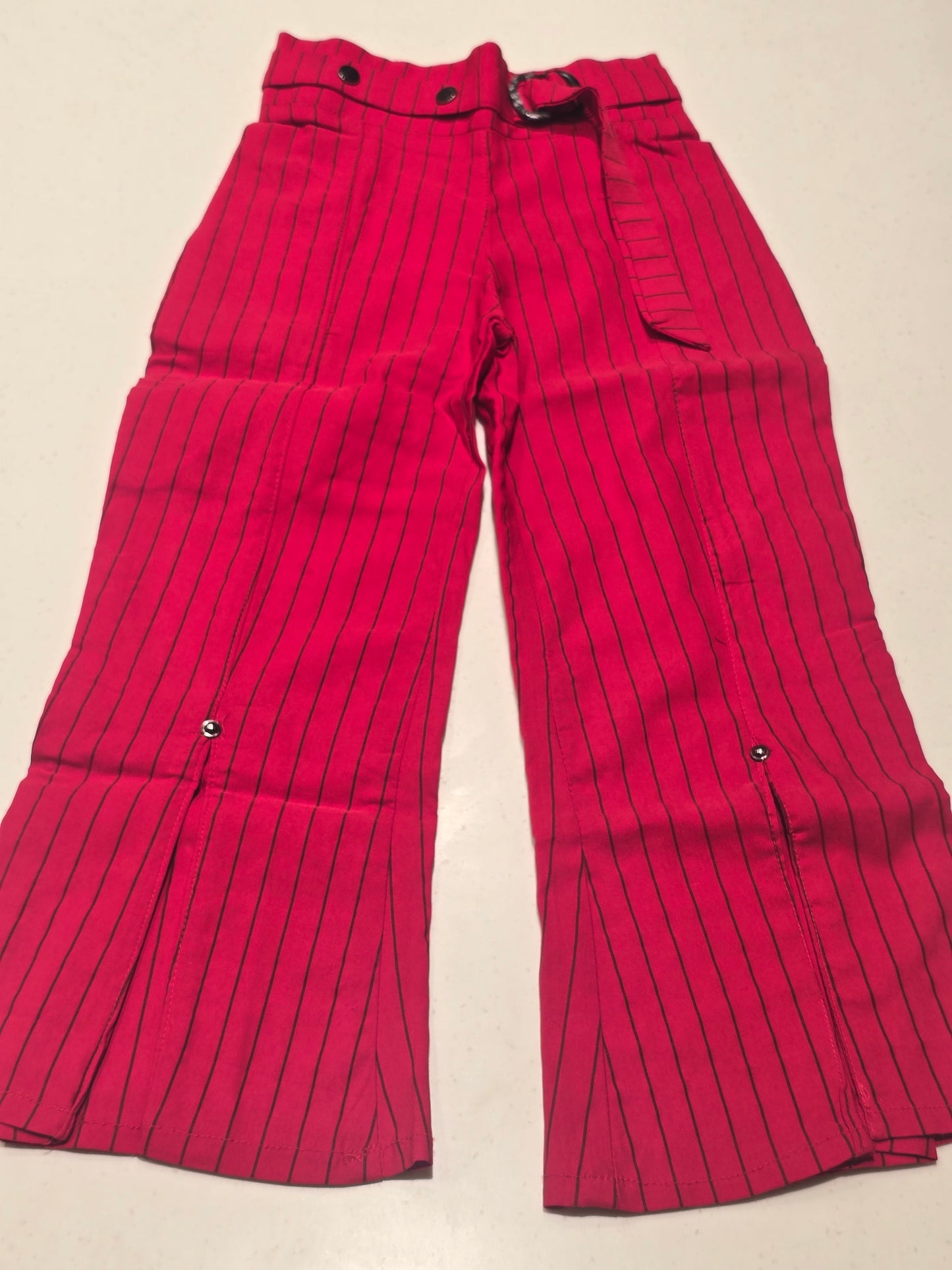 Red Stretchable Palazzo Pants for Girls