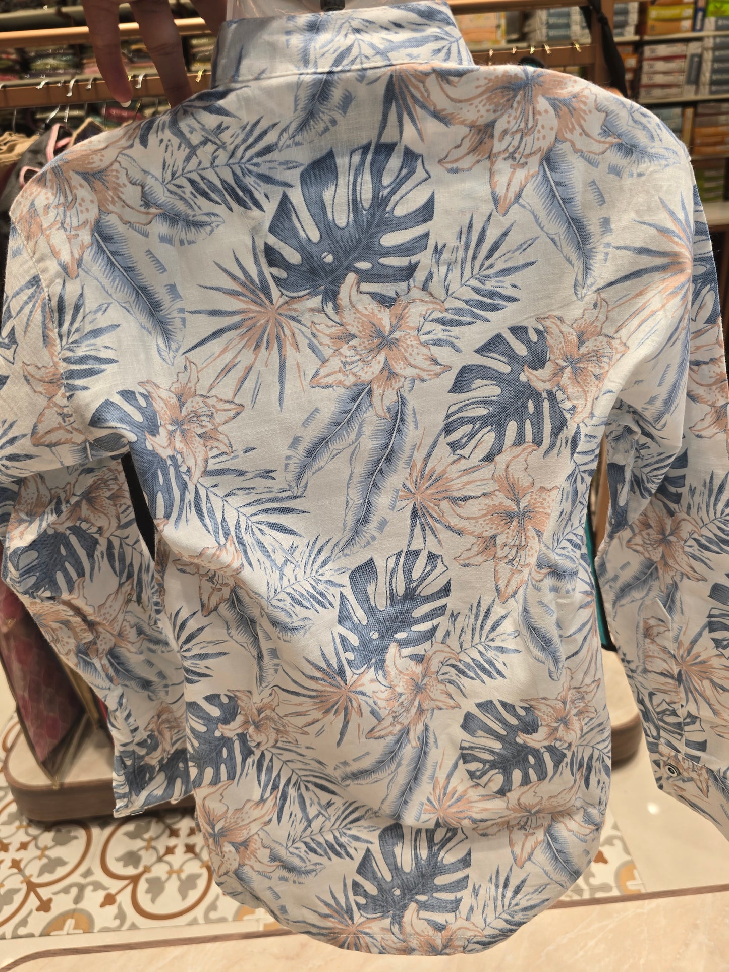 Boys Cotton Mix Printed Short Kurta – Full Sleeves