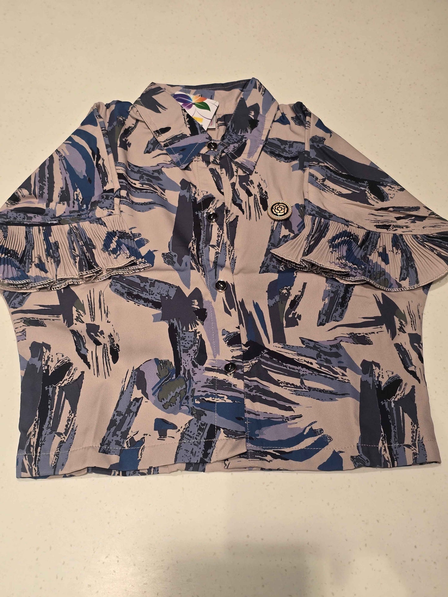 Georgette satin material multi shades western short shirt