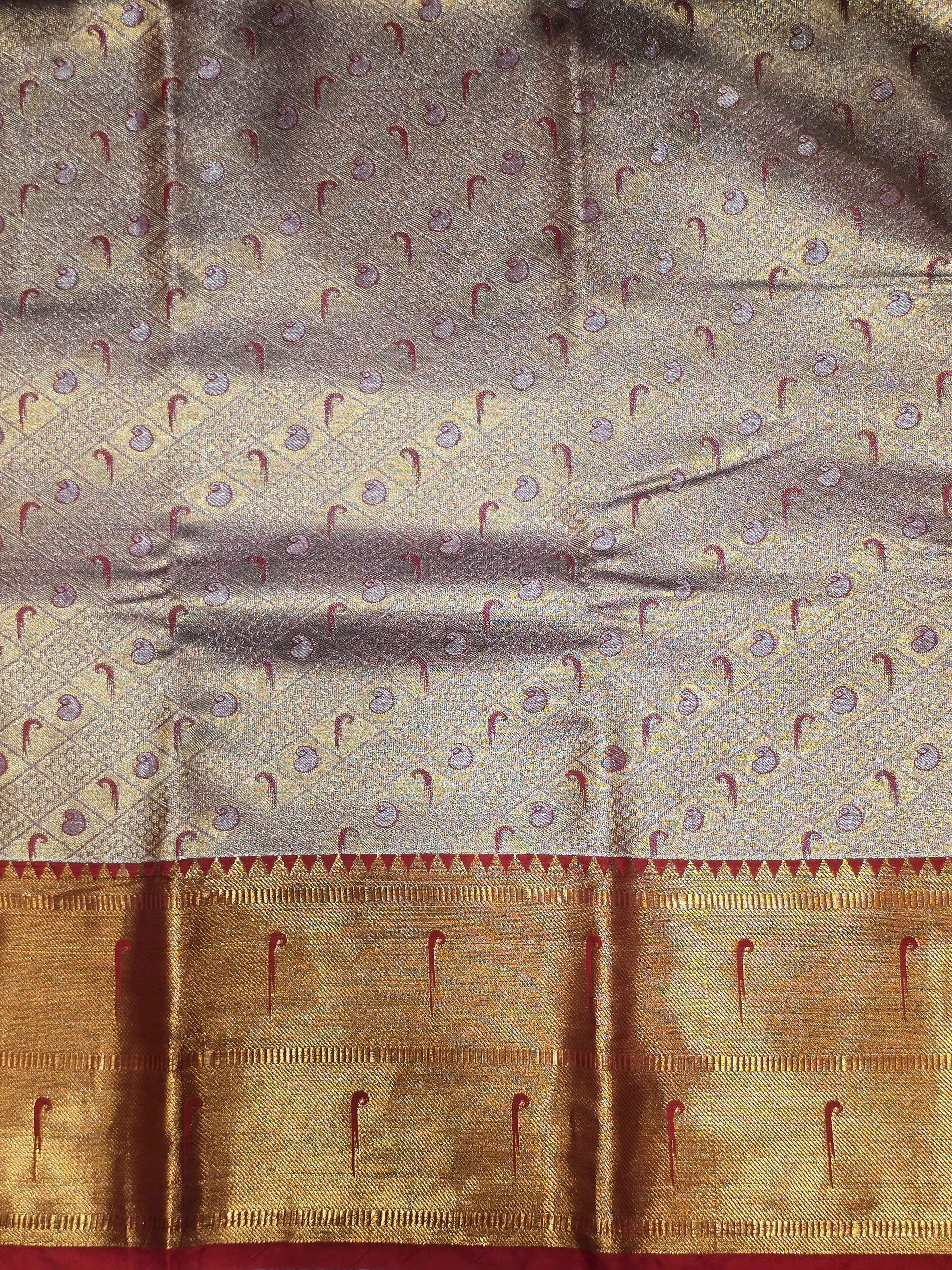 Semi kanjivaram tissue with gatti border