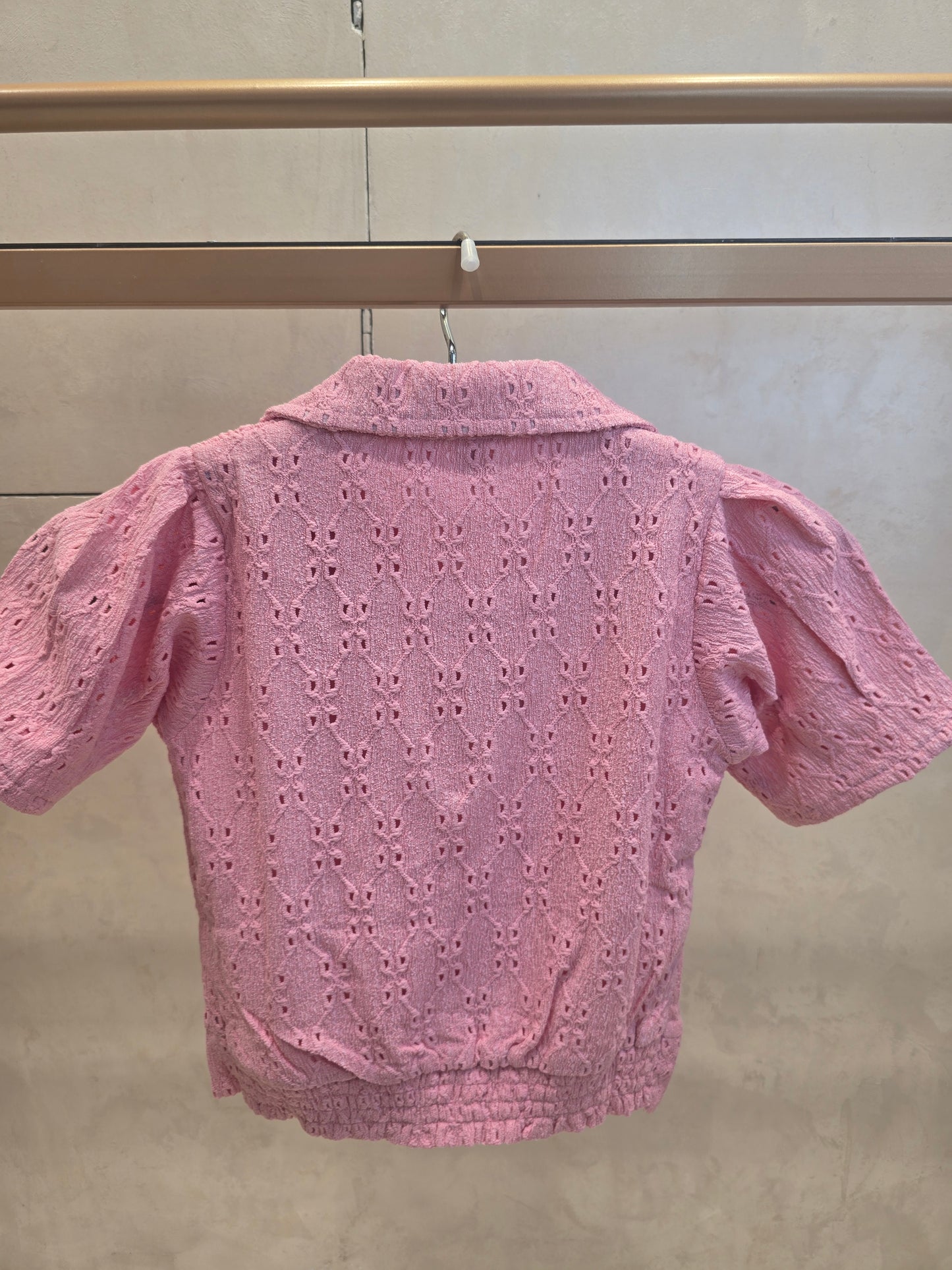 Baby Pink Neted Hosiery Western Top With Attachable T-Shirt & Madden Zip