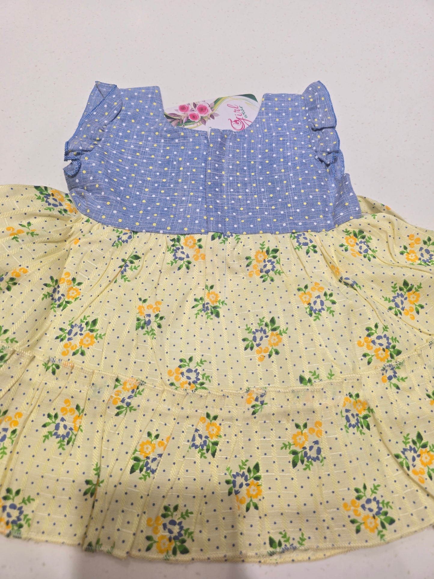 Baby Girl Dual Colour Cotton Frock