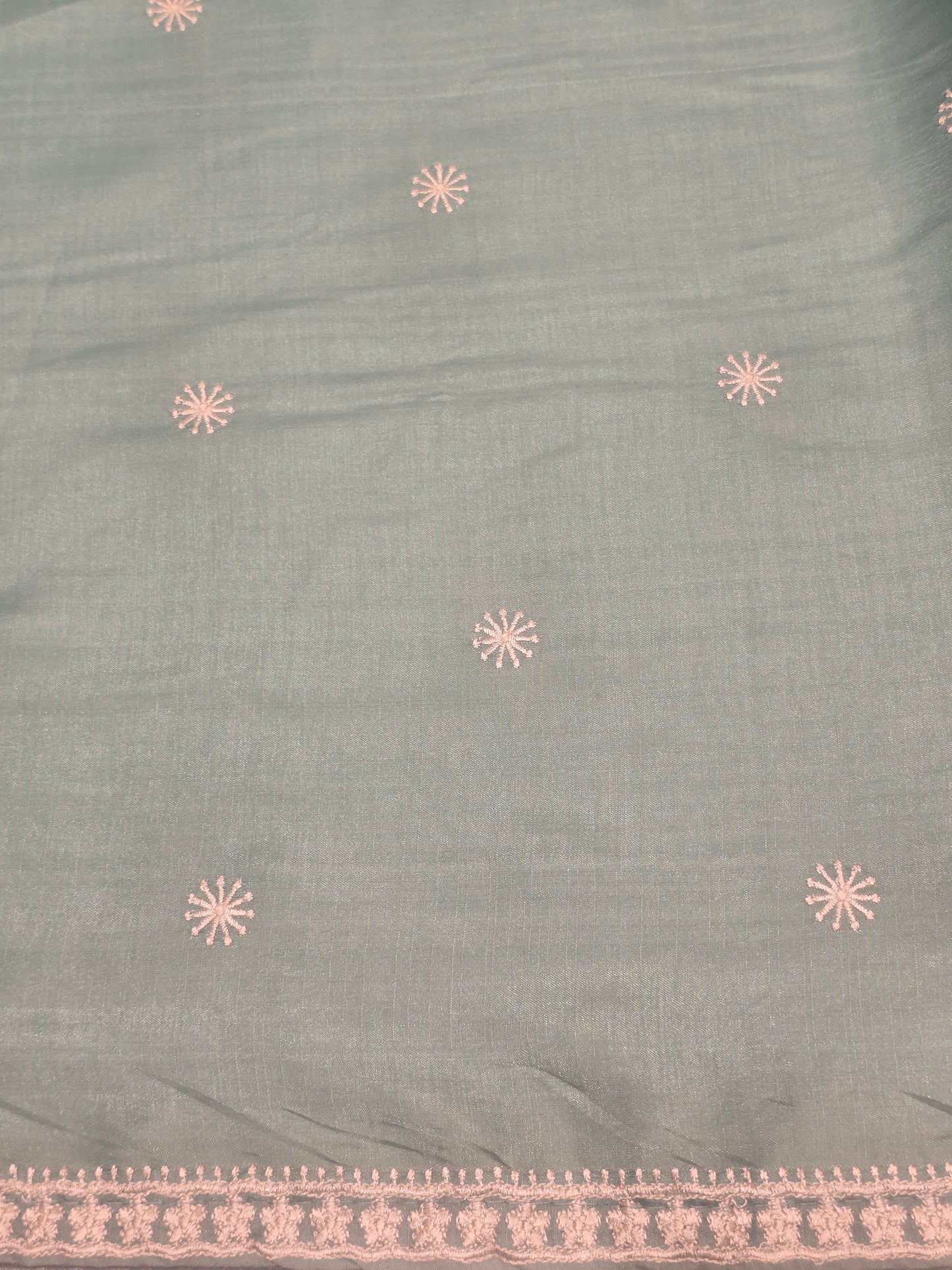 Soft Tussar Saree with White Embroidery