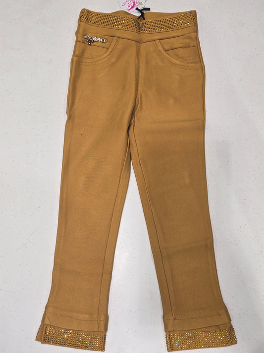 Mustard Stretchable Pants for Girls